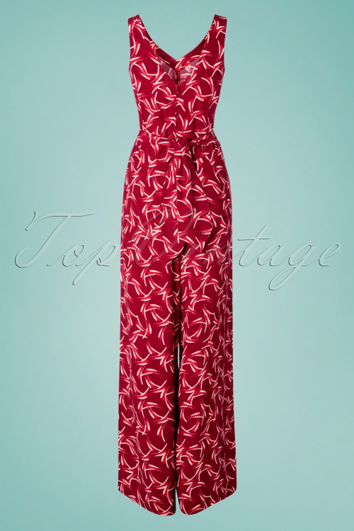 Emmy - 30s Biarritz Beach Pajamas Jumpsuit in Red 4