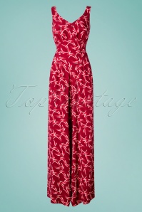 Emmy - 30s Biarritz Beach Pajamas Jumpsuit in Red