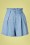 Louche - Alda Chambray Paper Bag Waist Shorts Années 50 en Bleu Jean