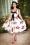Vintage Diva  - De Ida Swing-jurk in witte rozen 2