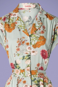 Louche - Brianna Tie Waist Shirt Dress Années 40 en Vert 2