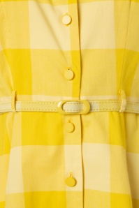 Collectif Clothing - Margherita Sun Check Dress Années 60 en Jaune 5