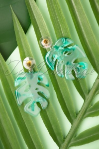 Louche - Schildpadblad oorbellen in groen 5