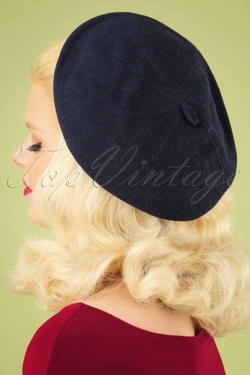 Banned Retro - 50s Kathrine Beret in Navy 2