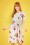 Mikarose - 60s Natalie Polka Floral Dress in Ivory White