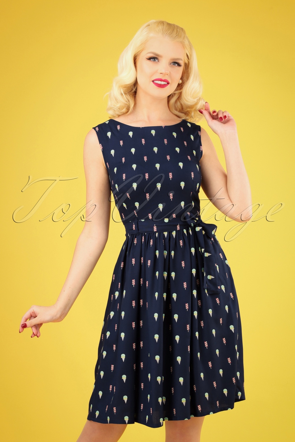 Pretty Vacant Lauren Ice Lolly Dress Années 50 en Bleu | Acheter chez