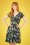 Smashed Lemon - Stacy Floral Swing Dress Années 60 en Noir