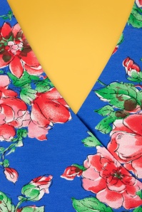 Topvintage Boutique Collection - Gianna bloemenpenciljurk in blauw 3