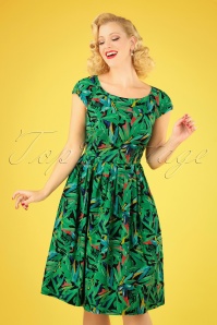 Emily and Fin - 50s Claudia Hothouse Palms Swing Dress in Multi