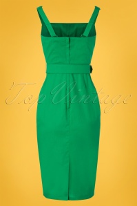 Collectif Clothing - Olympia Pencil Dress Années 50 en Vert 4