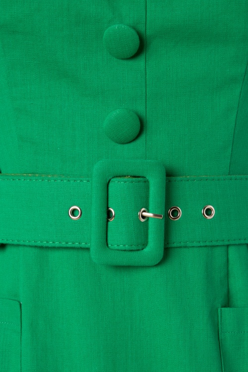 Collectif Clothing - Olympia Pencil Dress Années 50 en Vert 5
