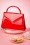 La Parisienne - Lillian Lacquer Flap Bag Années 60 en Rouge Foncé et Argenté 2