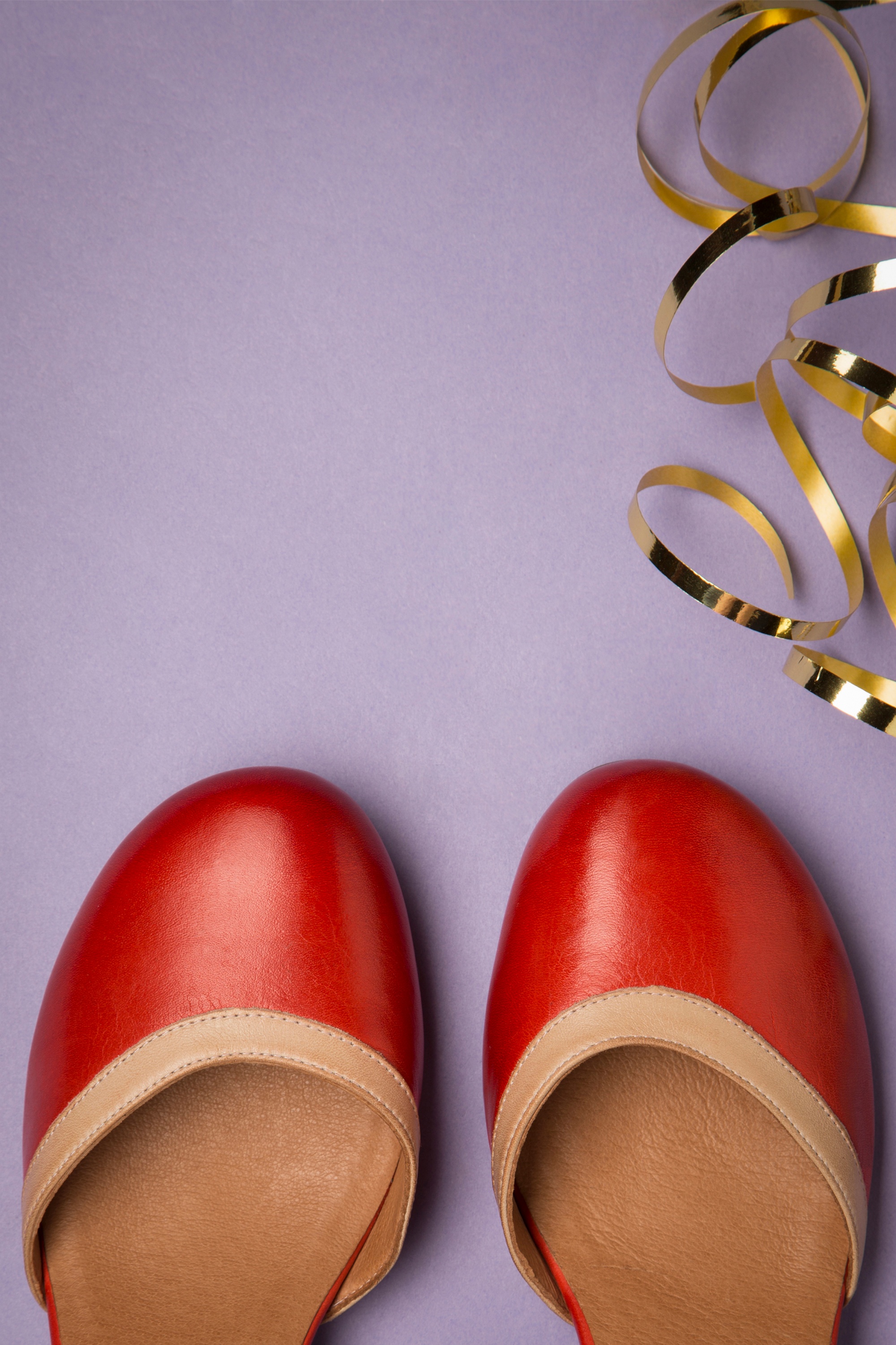 Miz Mooz - Fleet lederen pumps in rood en beige 5