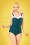 Jessica Rey - Regina One Piece Swimsuit Années 50 en Vert Canard