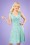 Topvintage Boutique Collection - The Janice Swallow Dress Années 50 en Menthe et Bleu Marine