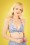 Unique Vintage - Monroe Gingham Swim Top Années 50 en Bleu et Blanc