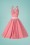 Miss Candyfloss - Lilo Rose Swing-Kleid mit überkreuztem Rücken in Rot und Weiß 2
