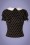 Collectif Clothing - Mirella Polka Dot Top Années 50 en Noir 3