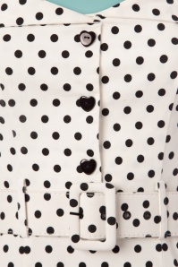 Collectif Clothing - 50s Wanda Polkadot Pencil Dress in White and Black 4