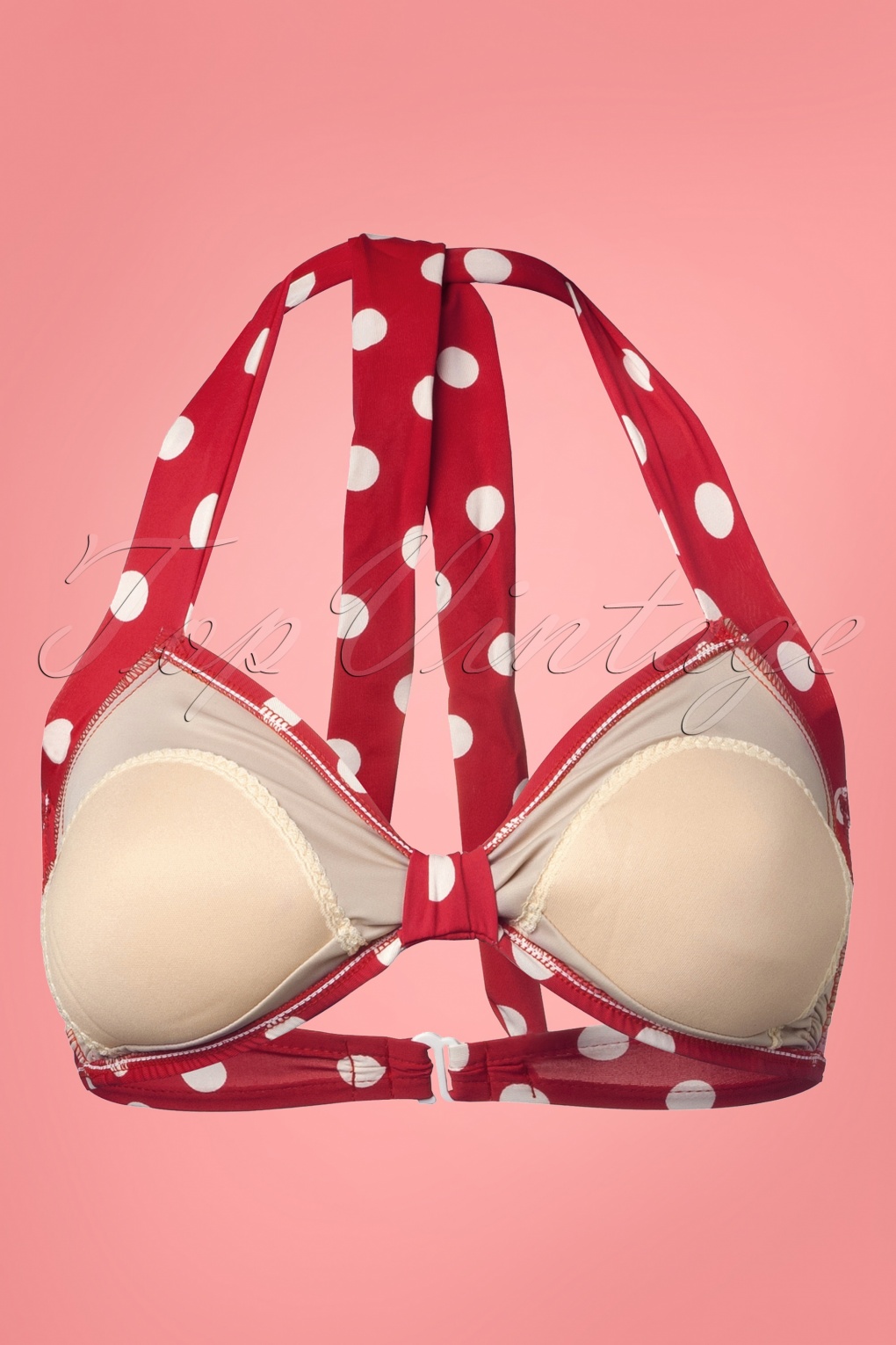 Meerdere Toezicht houden fundament 50s Classic Polka Bikini Top in Red and White