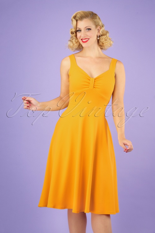Vintage Chic for Topvintage - 50s Nadia Swing Dress in Honey Yellow