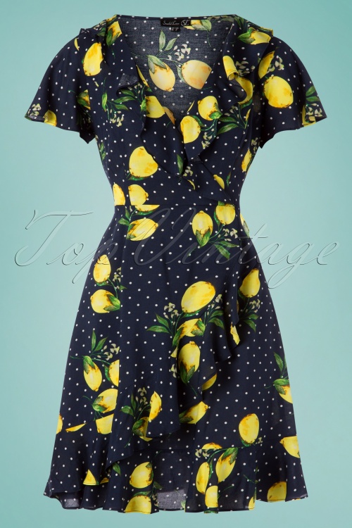 Smashed Lemon - Lia Lemon-jurk in marineblauw 2