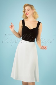 Vintage Chic for Topvintage - 50s Amara Bow Swing Dress in Black and Ivory