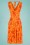 Vintage Chic for Topvintage - Jane bloemen midi-jurk in oranje 2