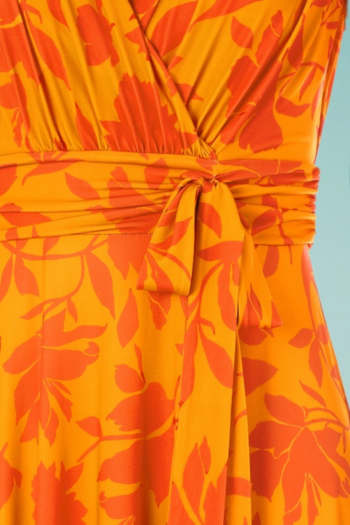 Vintage Chic for Topvintage - Jane Floral Midi Dress Années 50 en Orange 4