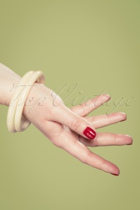 Splendette - Exclusief TopVintage ~ Cloud smal gesneden armbanden in ivoor 2