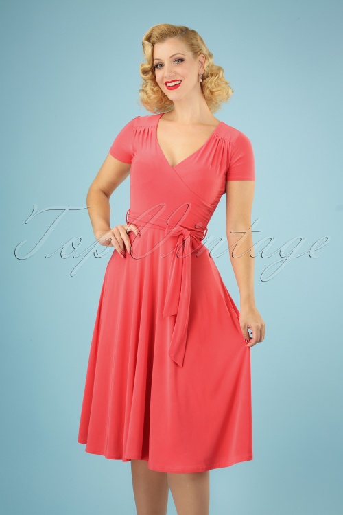 Vintage Chic for Topvintage - Faith Swing Dress Années 50 en Corail
