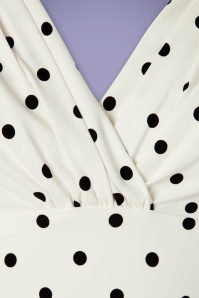 Unique Vintage - Delores Dot Swing-jurk in wit en zwart 4