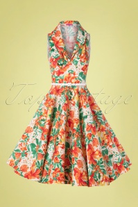 Rebel Love Clothing - 50s Hello Darling Dress in Tropical Orange 2