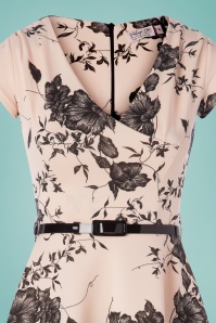 Vintage Chic for Topvintage - Raelynn Swing-Kleid mit Blumenmuster in Nude 2