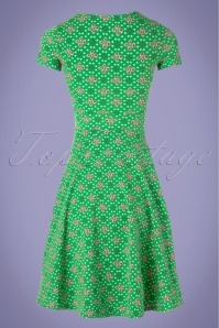 Blutsgeschwister - 60s Hot Knot Summer Dress in Joyful Flower Green 4