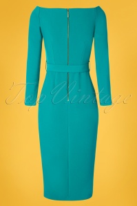 Closet London - Brittany Off The Shoulder Dress Années 50 en Turquoise 2