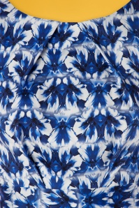 Closet London - Feya Blumen-Tulpenkleid in Blau 4