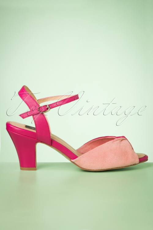 Lola Ramona ♥ Topvintage - 50s Ava It's A Two Tone Thing Sandals in Pink 5