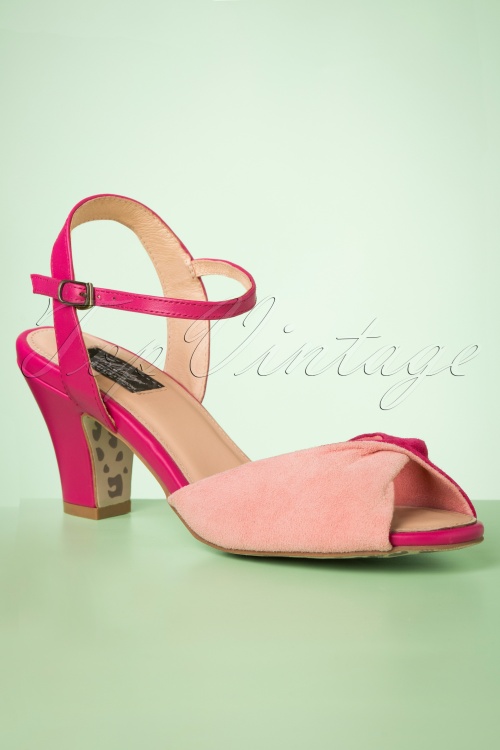 Lola Ramona ♥ Topvintage - Ava It's A Two Tone Thing Sandals Années 50 en Rose