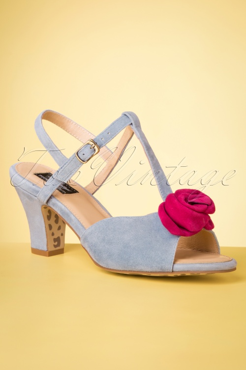 Lola Ramona ♥ Topvintage - 50s Ava Bloom Baby Bloom Sandals in Sky Blue 3