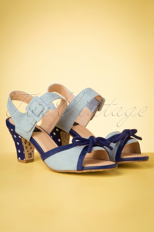 Lola Ramona ♥ Topvintage - 50s Ava Say Wow To the Bow Sandals in Sky Blue 3
