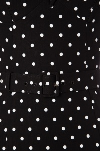 Vixen by Micheline Pitt - 50s Maneater Polkadot Wiggle Dress in Black 5