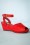 Lulu Hun - Simona Peeptoe Wedge Sandals Années 60 en Rouge 3