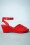 Lulu Hun - Simona Peeptoe Wedge Sandals Années 60 en Rouge 5