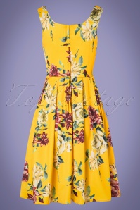 Dolly and Dotty - 50s Amanda Rose Swing Dress in Yellow Satin 4