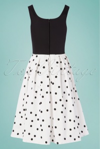Dolly and Dotty - 50s Amanda Polkadot Swing Dress in Black and White 4