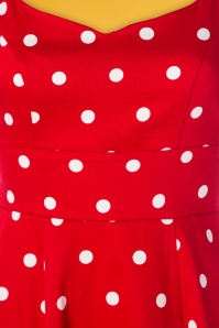 Dolly and Dotty - Barbara Polkadot Swing Dress Années 50 en Rouge 3