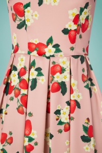 Dolly and Dotty - 50s Amanda Strawberry Swing Dress in Pink Satin 4