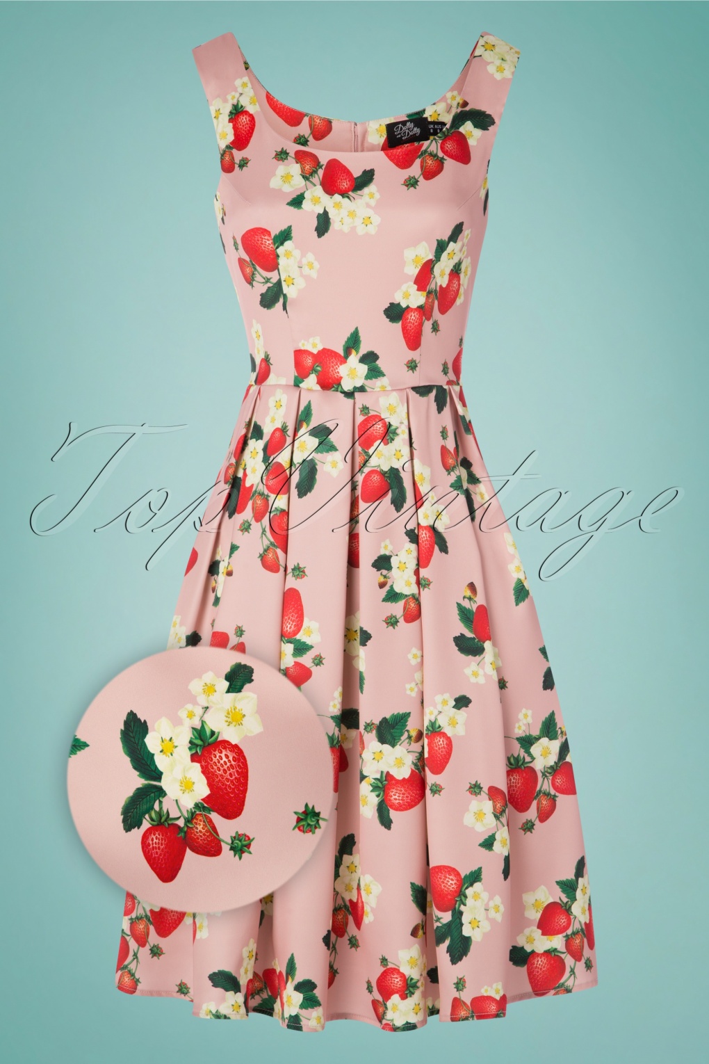 Dolly Dotty Amanda Otter Familie 50s Swing Mekko Sininen