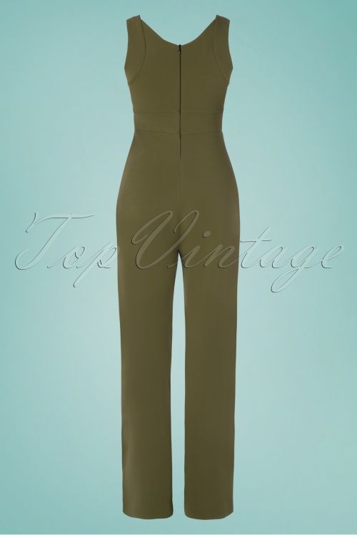 Vintage Chic for Topvintage - Mirabel Jumpsuit Années 50 en Vert Olive 4